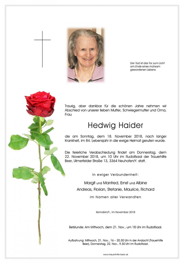 Parte Hedwig Haider