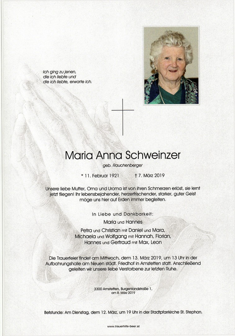 Parte Maria Anna Schweinzer