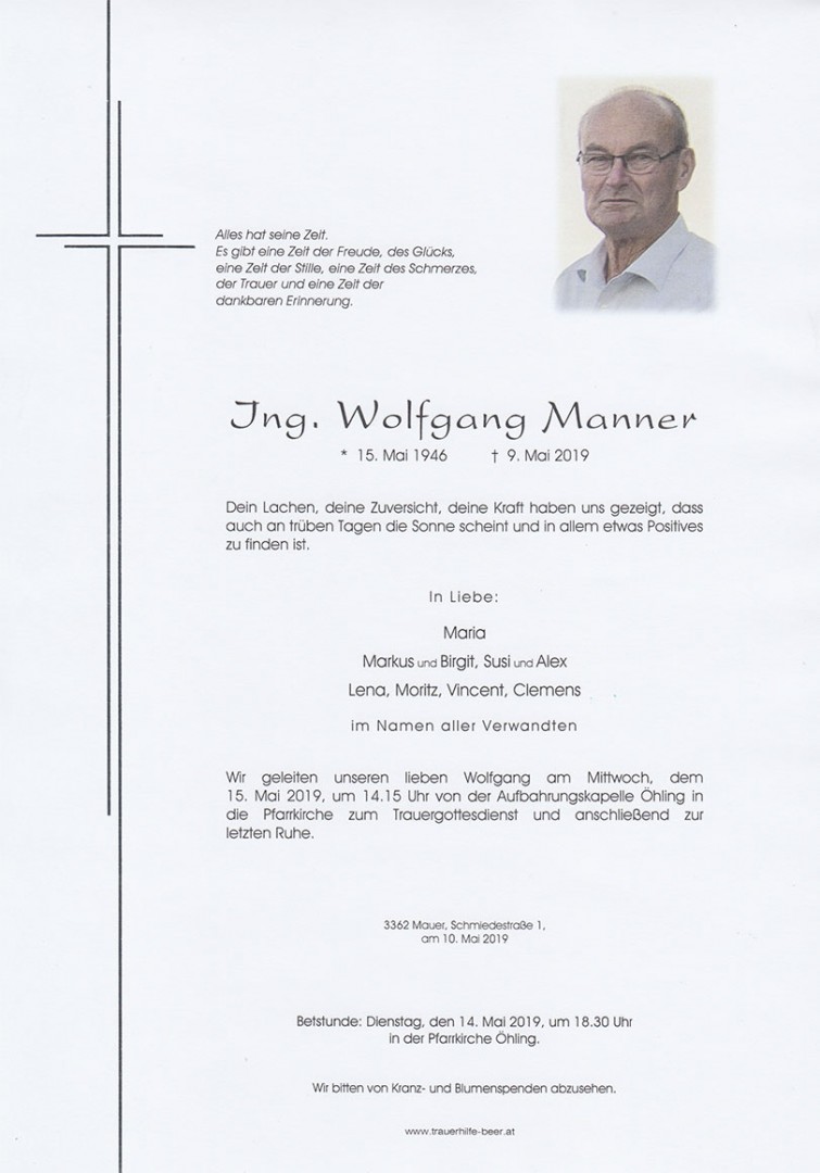 Parte Ing. Wolfgang Manner