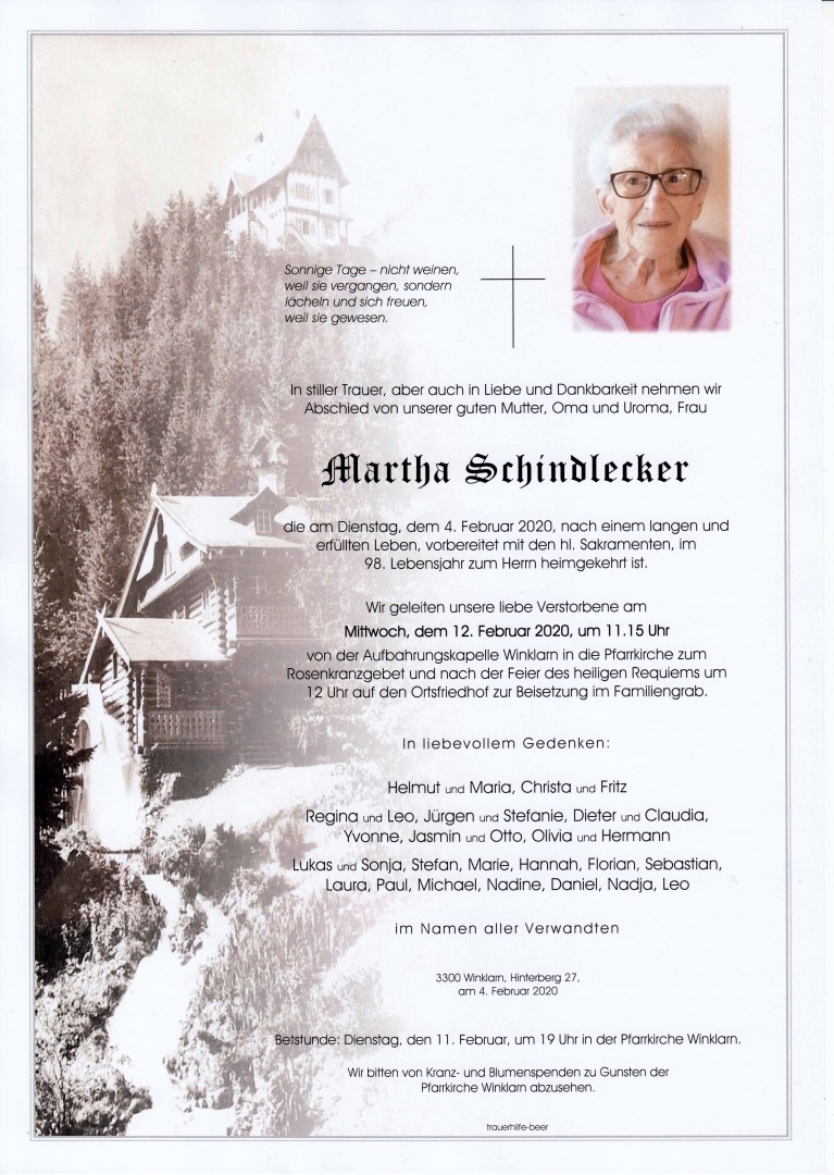 Parte Martha Schindlecker