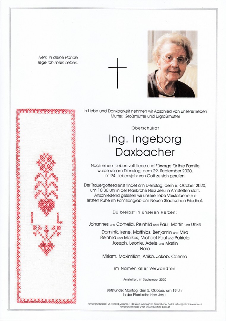 Parte Ing. Ingeborg Daxbacher