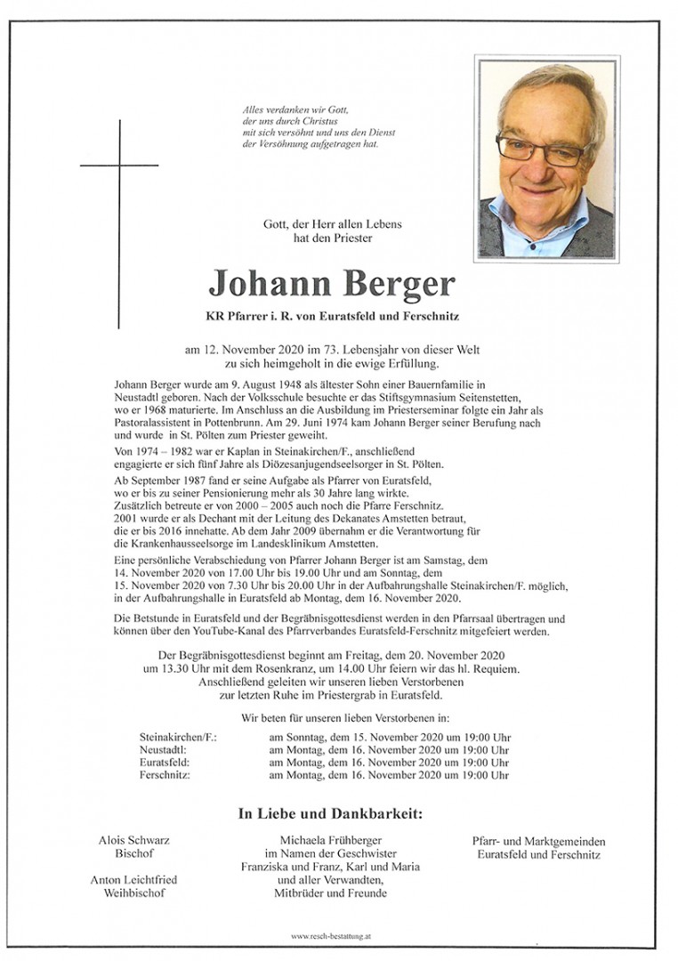 Parte KR Pfarrer Johann Berger