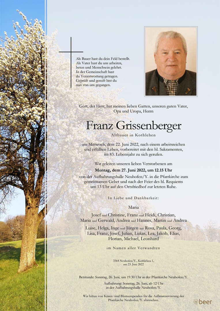 Parte Franz Grissenberger