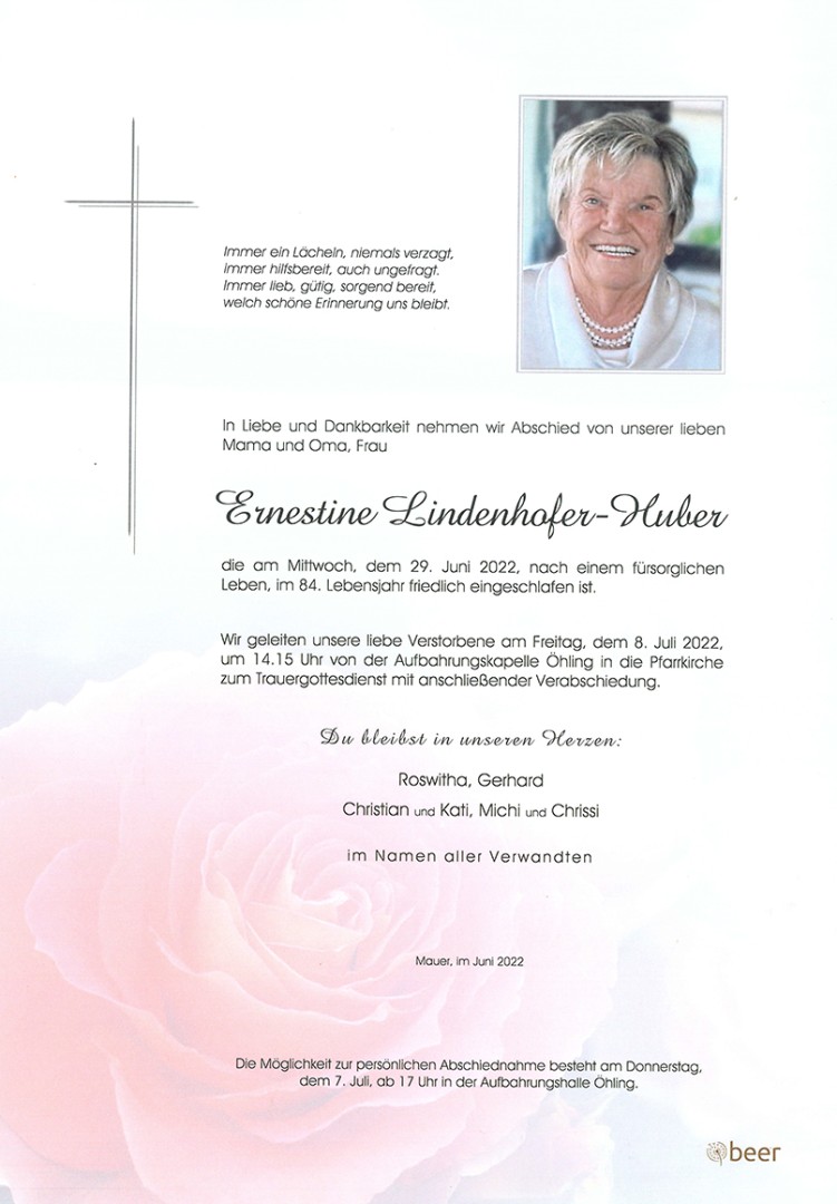 Parte Ernestine Lindenhofer-Huber