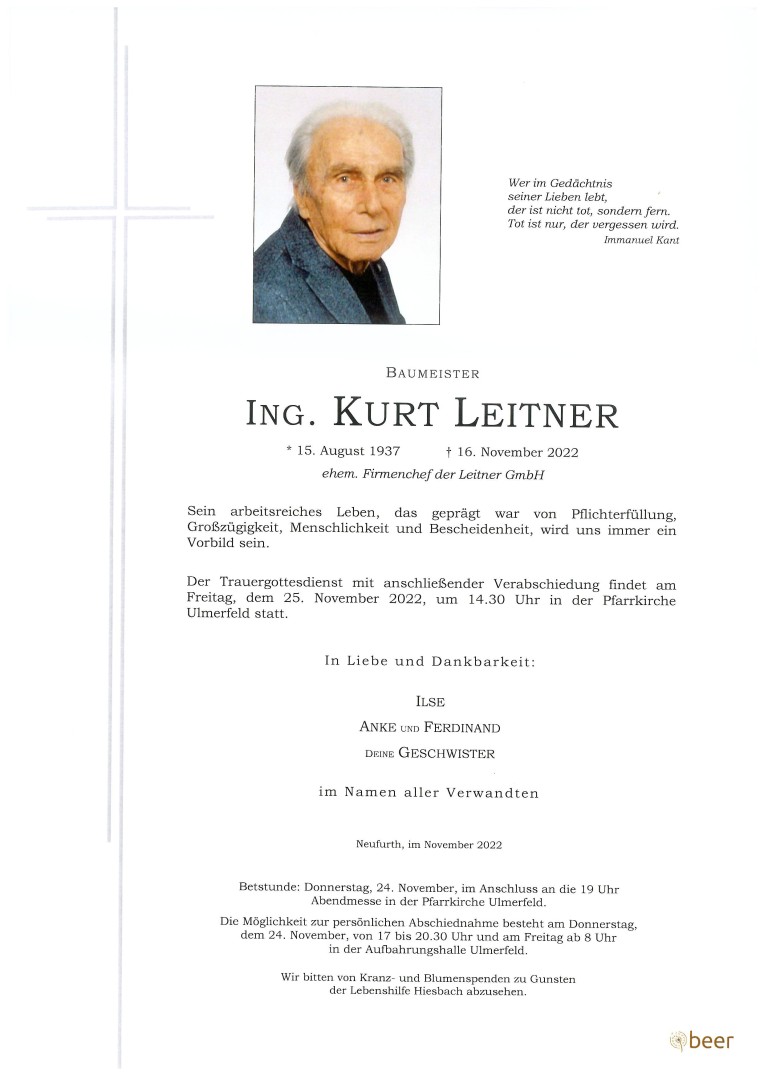 Parte Ing. Kurt Leitner