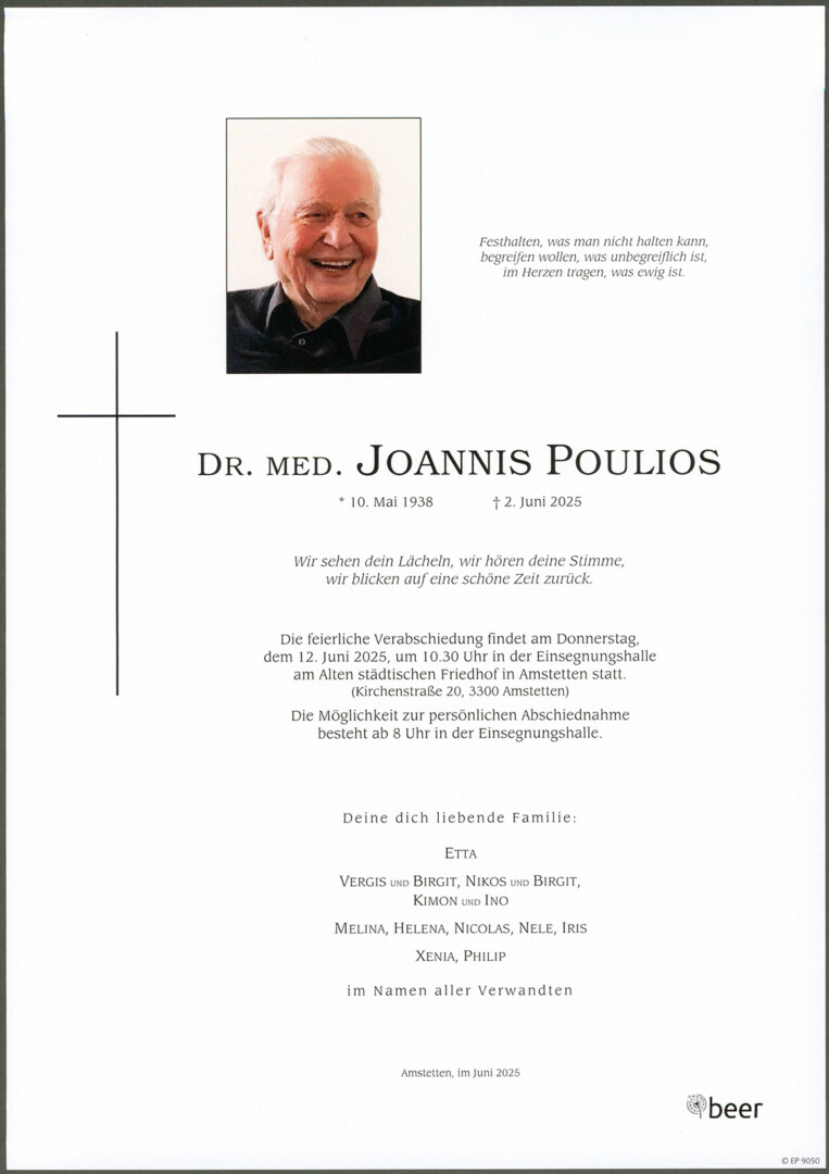 Parte Dr. med. Joannis Poulios
