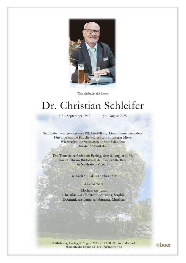 Parte Dr. Christian Schleifer