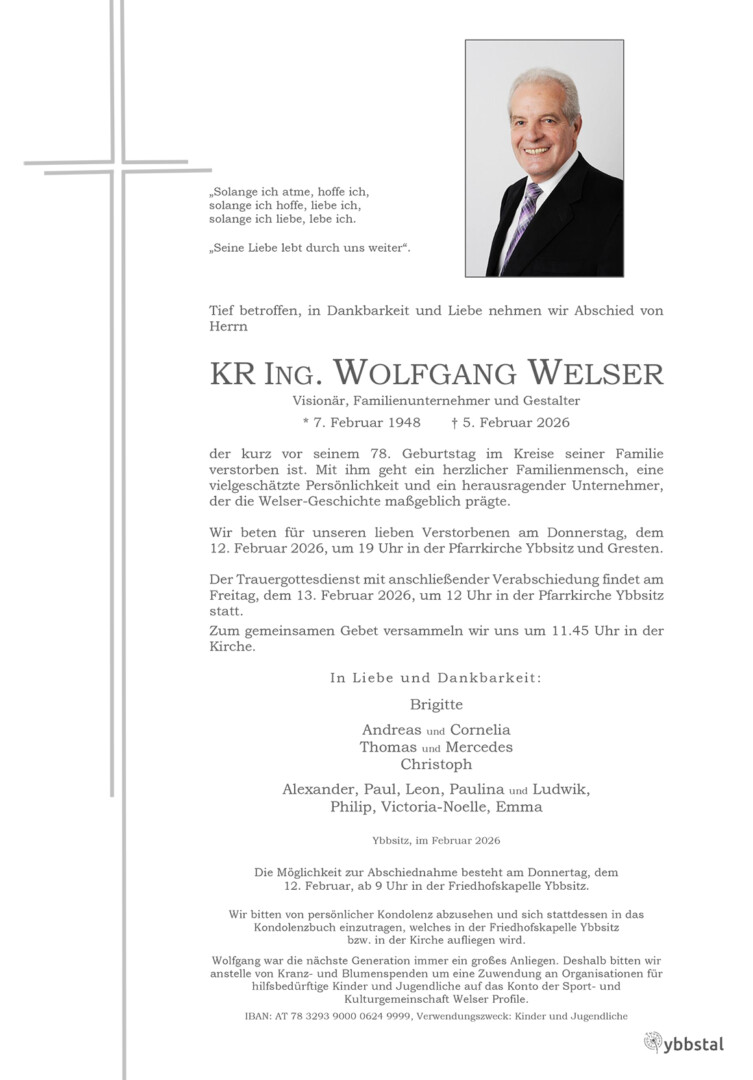 Parte KR Ing. Wolfgang Welser