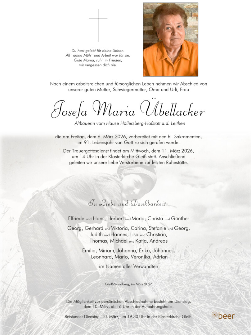 Parte Josefa Maria Übellacker
