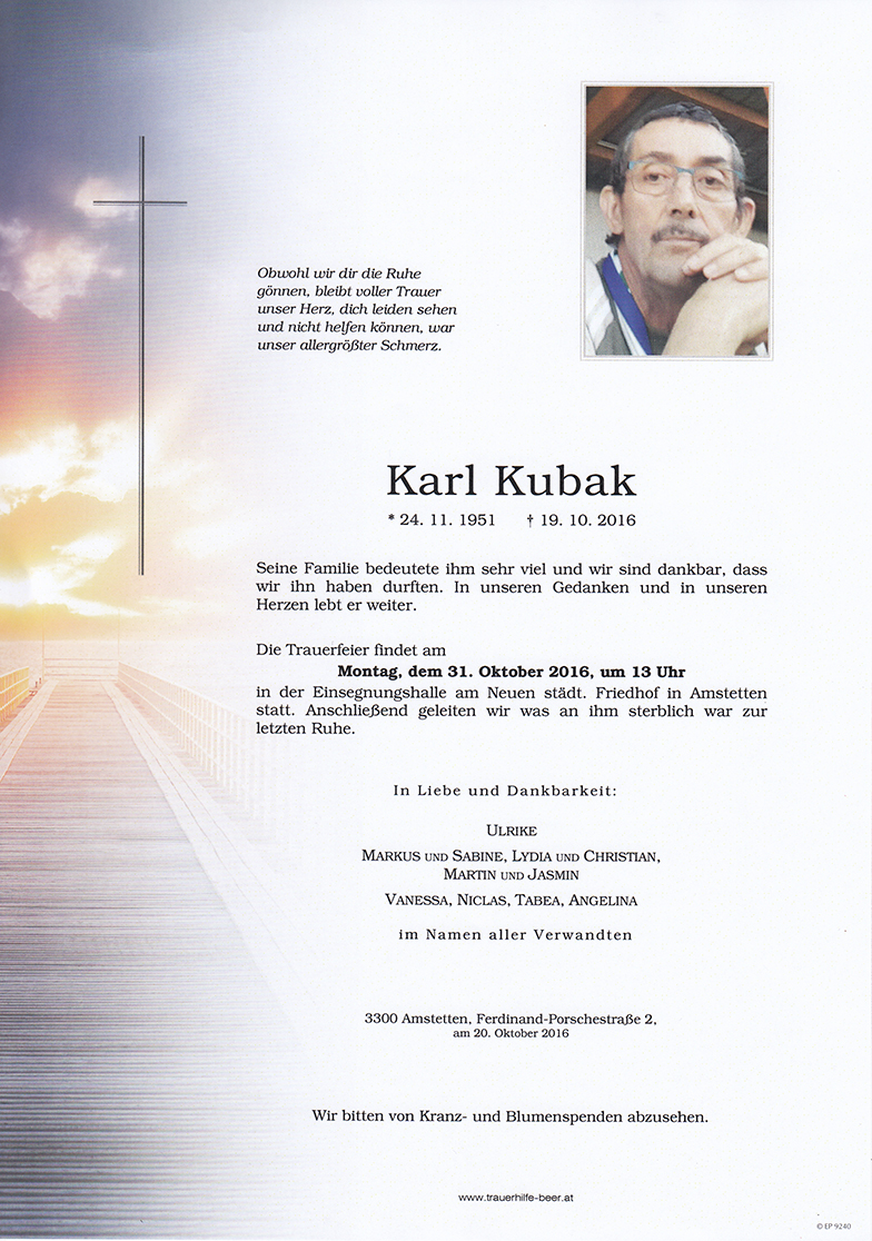 Parte Karl Kubak