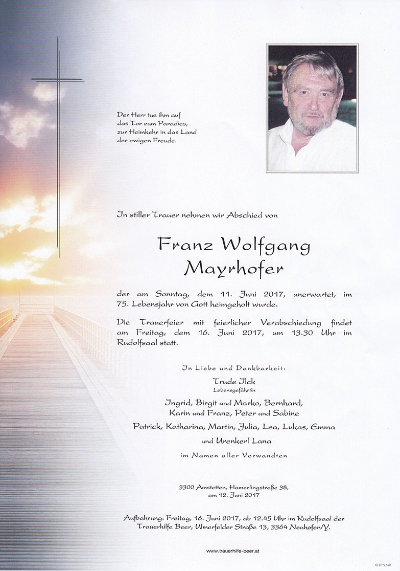 Parte Franz Wolfgang Mayrhofer