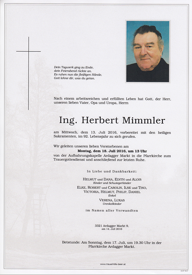 Parte Ing. Herbert Mimmler